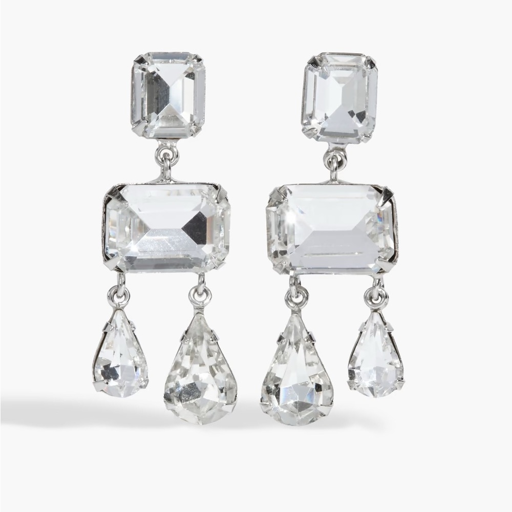 Jennifer Behr Lucille Silver-Tone Crystal Earrings
